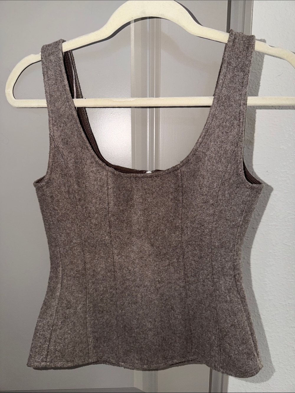Zara brown Zip-Front Tank Top vest S - Picture 3 of 7